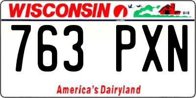 WI license plate 763PXN