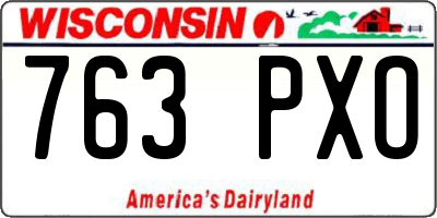 WI license plate 763PXO