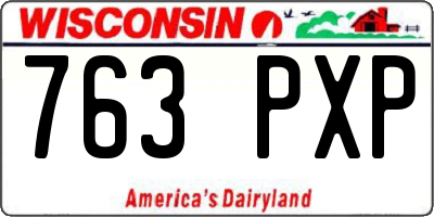 WI license plate 763PXP