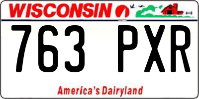 WI license plate 763PXR