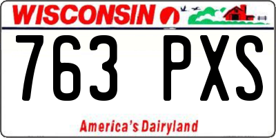 WI license plate 763PXS