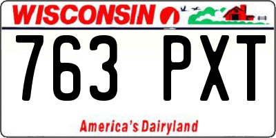 WI license plate 763PXT