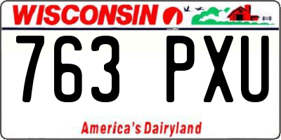 WI license plate 763PXU