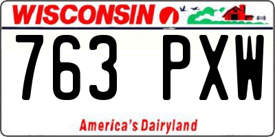 WI license plate 763PXW