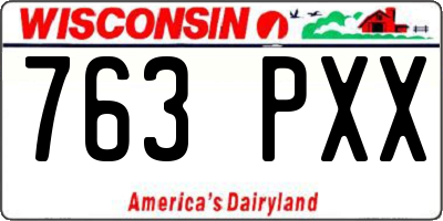 WI license plate 763PXX