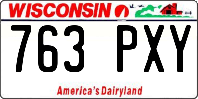 WI license plate 763PXY