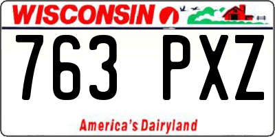 WI license plate 763PXZ