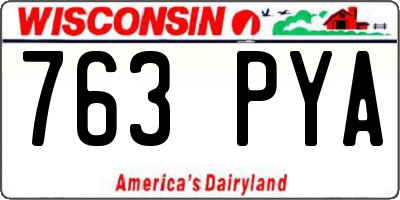 WI license plate 763PYA