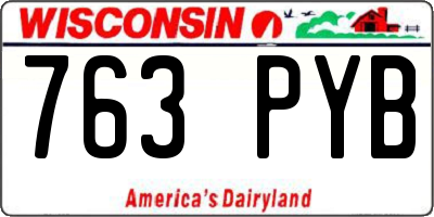 WI license plate 763PYB