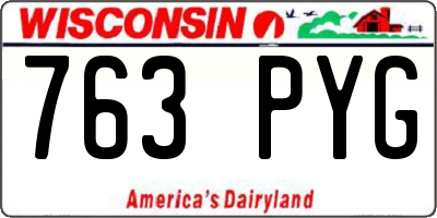 WI license plate 763PYG