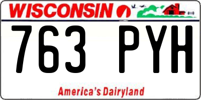 WI license plate 763PYH