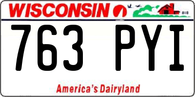 WI license plate 763PYI