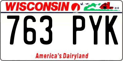 WI license plate 763PYK