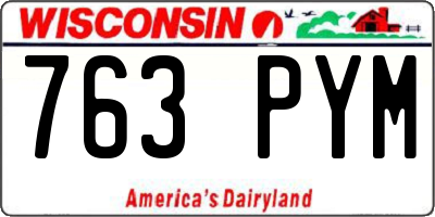 WI license plate 763PYM