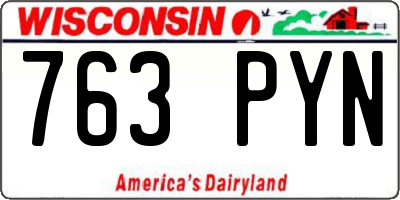 WI license plate 763PYN