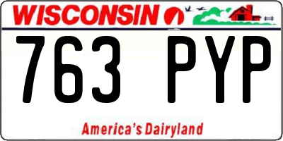 WI license plate 763PYP
