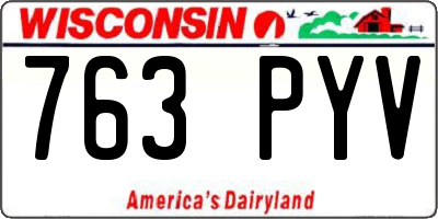 WI license plate 763PYV