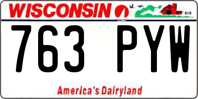 WI license plate 763PYW