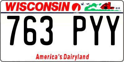 WI license plate 763PYY