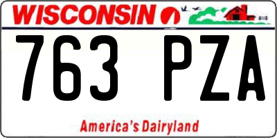 WI license plate 763PZA