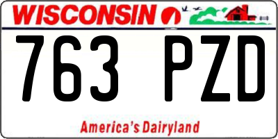 WI license plate 763PZD