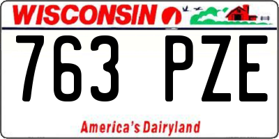 WI license plate 763PZE