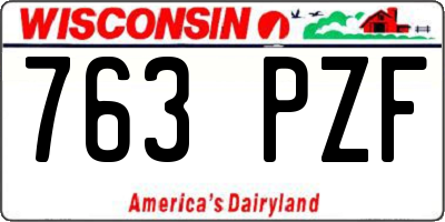 WI license plate 763PZF