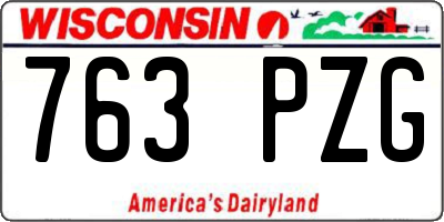 WI license plate 763PZG