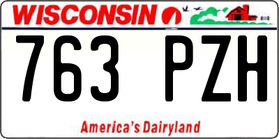 WI license plate 763PZH