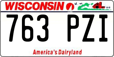 WI license plate 763PZI
