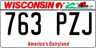 WI license plate 763PZJ