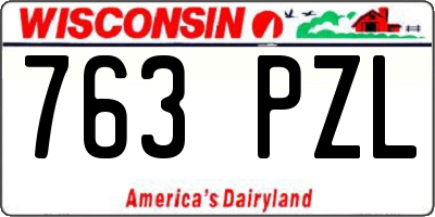 WI license plate 763PZL