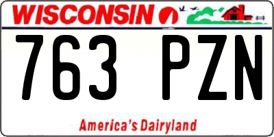 WI license plate 763PZN