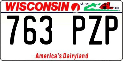 WI license plate 763PZP