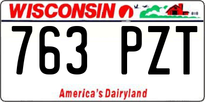 WI license plate 763PZT
