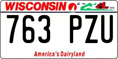 WI license plate 763PZU