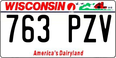 WI license plate 763PZV