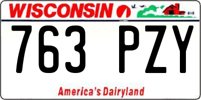 WI license plate 763PZY