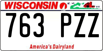 WI license plate 763PZZ