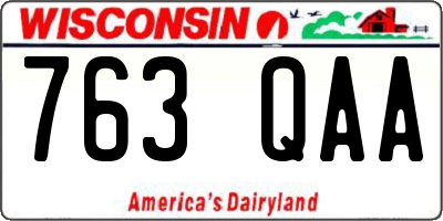 WI license plate 763QAA