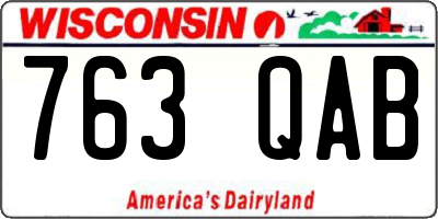 WI license plate 763QAB