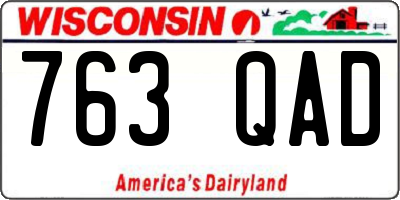 WI license plate 763QAD
