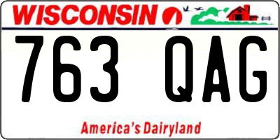 WI license plate 763QAG