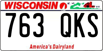 WI license plate 763QKS