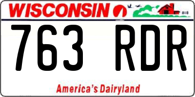 WI license plate 763RDR