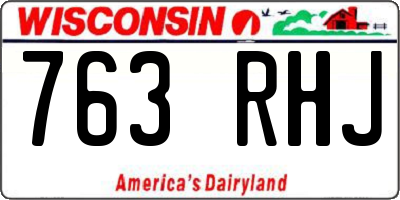WI license plate 763RHJ