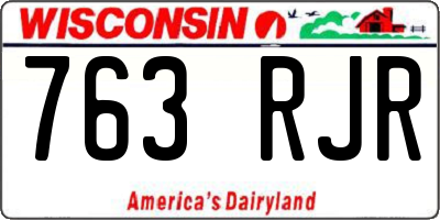 WI license plate 763RJR
