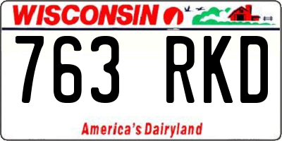 WI license plate 763RKD