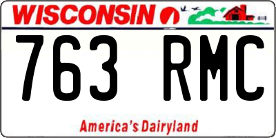 WI license plate 763RMC