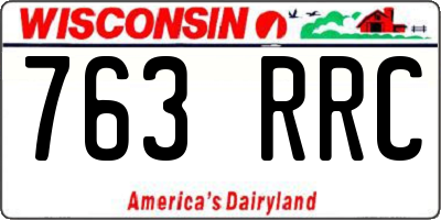 WI license plate 763RRC